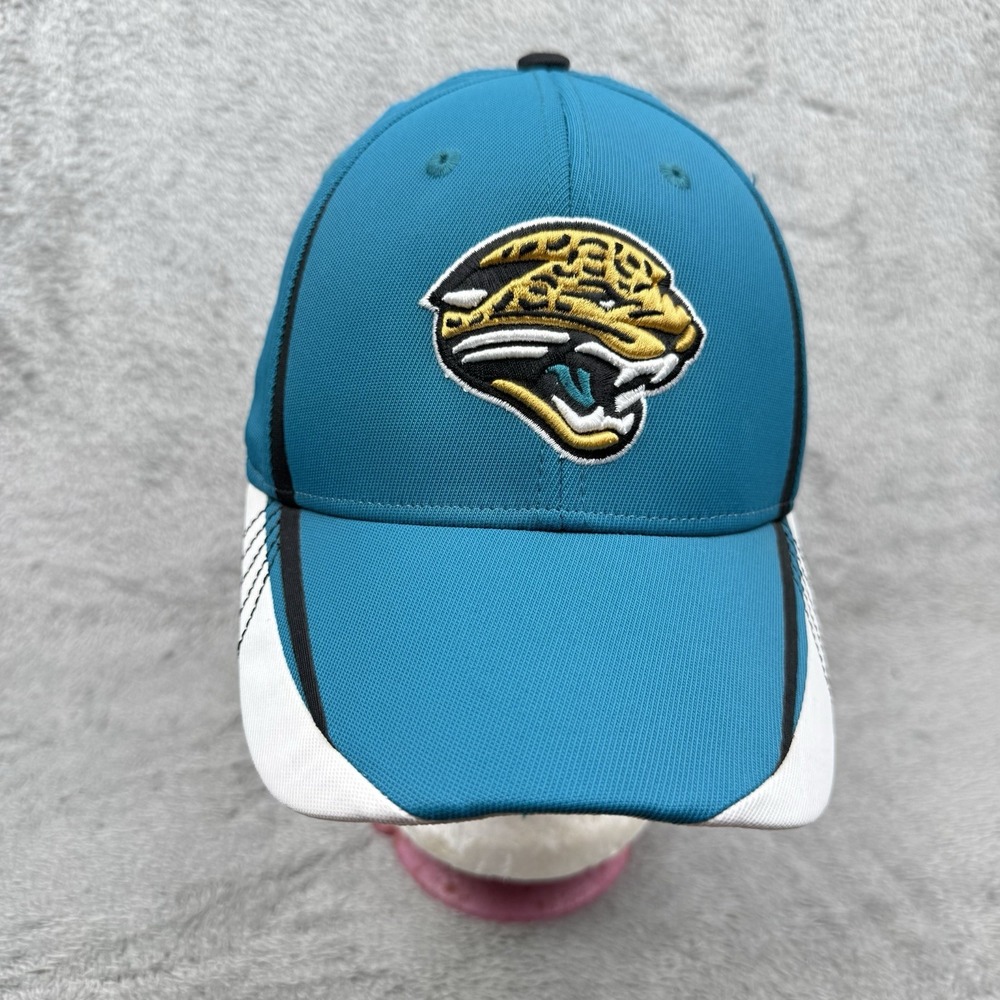 Jacksonville Jaguars Hat Reebok S/M Fitted NFL On Field Cap Teal White Mens